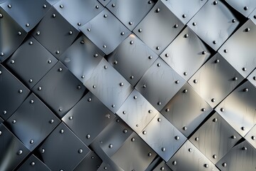 Poster - metal background with rivets and rhombus.