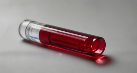 Wall Mural -  Red liquid in a syringe, ready for injection