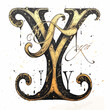 © Hungarian - Y Victorian Letter with ornament