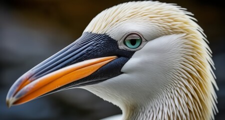 Wall Mural -  Close-up of a majestic bird with striking blue eyes and vibrant plumage