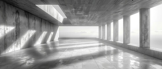 Leinwandbilder - The floor of a futuristic architecture is empty in this 3d render.