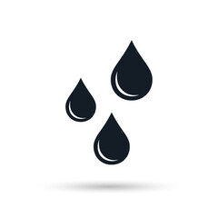 Wall Mural - Drops icon vector flat style. Water drop icon vector sign