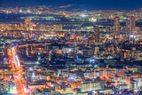 Fototapeta Miasto - 大阪　あべのハルカスからの夕景夜景