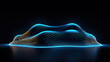 abstract minimal neon background with glowing wavy line.