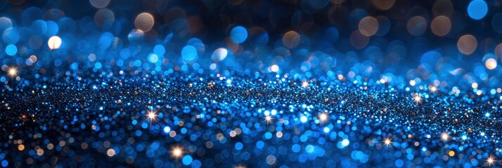 Bright Blue Sparkling Glitter Bokeh, Background Banner HD