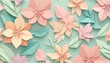 floral wallpaper pattern in pastel colors in graphic
 low poly style