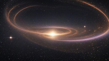 Wall Mural - the sun and the planet _A space sky with stars, lights, and a space warp travel through the universe.  