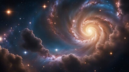 Wall Mural - background with space _A galaxy and space sky with stars and lights. The image shows a dynamic and diverse view  