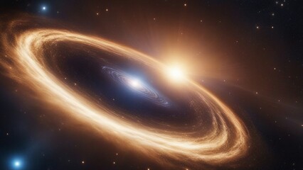Wall Mural - planet in space _A space view of a galaxy and light speed travel.  