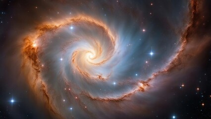 Wall Mural - spiral galaxy in space _A deep space nebulae with a spiral shape and a bright core.  