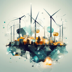 Canvas Print - Abstract representation of renewable energy.