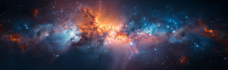 Wall Mural - cosmic dance: interstellar nebula panorama
