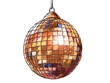 Illustration sketched of retro hanging colored disco ball on white background