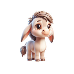 Wall Mural - Cute Shy Donkey Cartoon Character Illustration