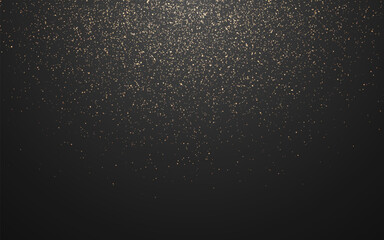 Wall Mural - gold glitter. luxury particles on dark background. falling yellow dust. bright shining confetti. chr