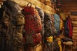 Hiker's Haven: Wooden Cabin Interior Featuring Backpacks Organized Along the Wall, Set to Embark on Exciting Hiking Journeys and Wilderness Explorations.