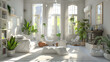 Modern White Furniture Fills Living Room