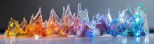 A 3D Glass Sculpture Of Rising And Falling Forex Trading Graphs Embodying The Volatility And Beauty Of The Forex Market