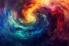 A Nebula Of Swirling Colors, Like A Cosmic Whirlpool.