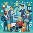 © MD - Technology in the hands of businessmen illustration