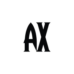 Wall Mural - Minimalist Letter AX Logo Design , Editable in Vector Format in Black. initial Ax vector logo design