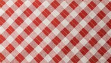 Fototapeta  - Red and white checkered tablecloth texture 