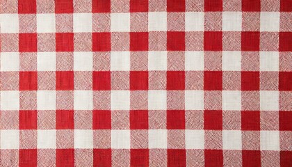 Canvas Print - Red and white checkered tablecloth texture