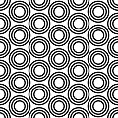  Seamless disco style geometric pattern of regular circles. Black and white seamless seamless pattern vector background