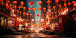 Red Lanterns, Chinese Cultural Festival in a Beautiful Asian City