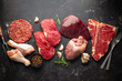 © Foodlovers - Selection of assorted raw meat food with seasonings
