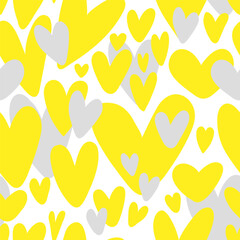 Wall Mural - seamless pattern red hand-drawn of hearts, free-form hearts illustrations regular seamless pattern, 