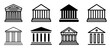© Alex - Palaces old buildings with columns vector icons set