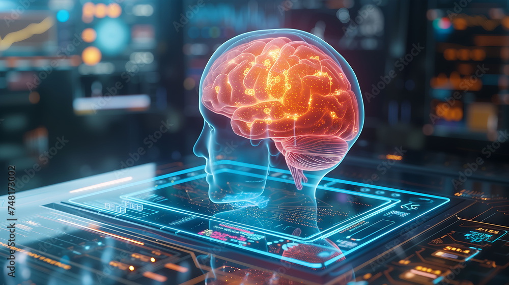 3D rendering of Digital Technology and Human Anatomy, Body, Heart ...