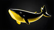 an animal yellow whale emoji on a black background.  whale cartoon