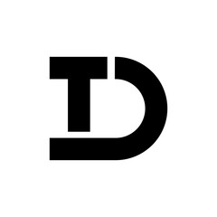 Wall Mural - Letter Td simple line shape modern monogram typography unique logo