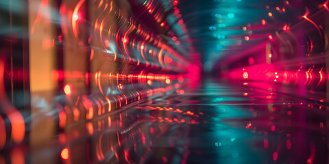 Wall Mural - beyond the speed of light: exploring time travel theories through light tunnel experiments