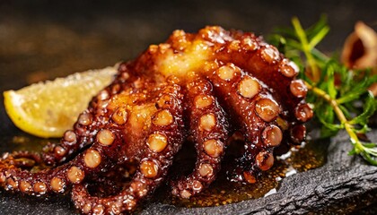 Wall Mural - Delicious roasted octopus leg