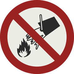 Wall Mural - PROHIBITION SIGN PICTOGRAM, Do not extinguish with water ISO 7010 – P011, PNG