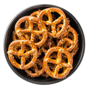 pretzels in a bowl isolated on an isolated background, 