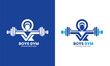 Zym Bodybuilding, Ladies Boy Fitness exercise center logo design vector royalty idea concept