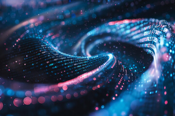 Wall Mural - a computer generated image of a swirl of binary code