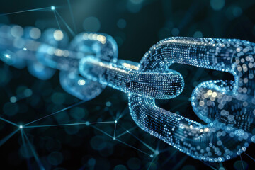 Wall Mural - a close up of a chain with a dark background