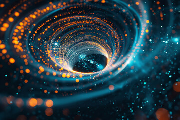 Wall Mural - a blue and orange swirl that looks like a black hole