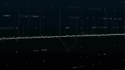 Sticker - Animation of financial data processing over black background