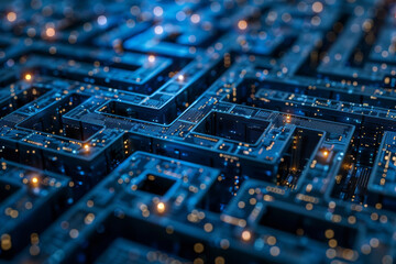 Wall Mural - A computer generated image of a circuit board