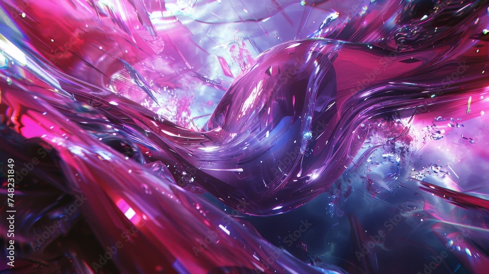 Abstract art fluid shapes in vibrant colors. Dynamic liquid forms in ...