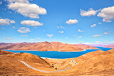 Fototapeta Morze - Lake Yamdrok Yumtco - one of the three sacred Tibet lakes