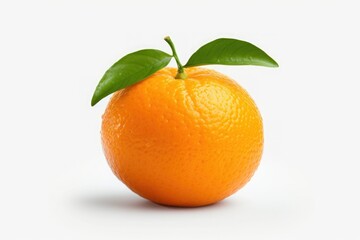 Wall Mural - Ripe tangerine on white background