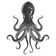© NikahGeh - Silhouette squid animal black color only full body