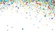 © BozStock - Colorful confetti falling on white background. Festive background for birthday, anniversary, celebration, holiday, party, new year.